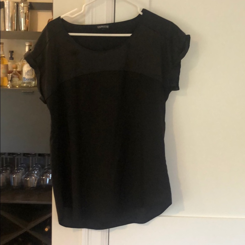 Express black short sleeve blouse- medium